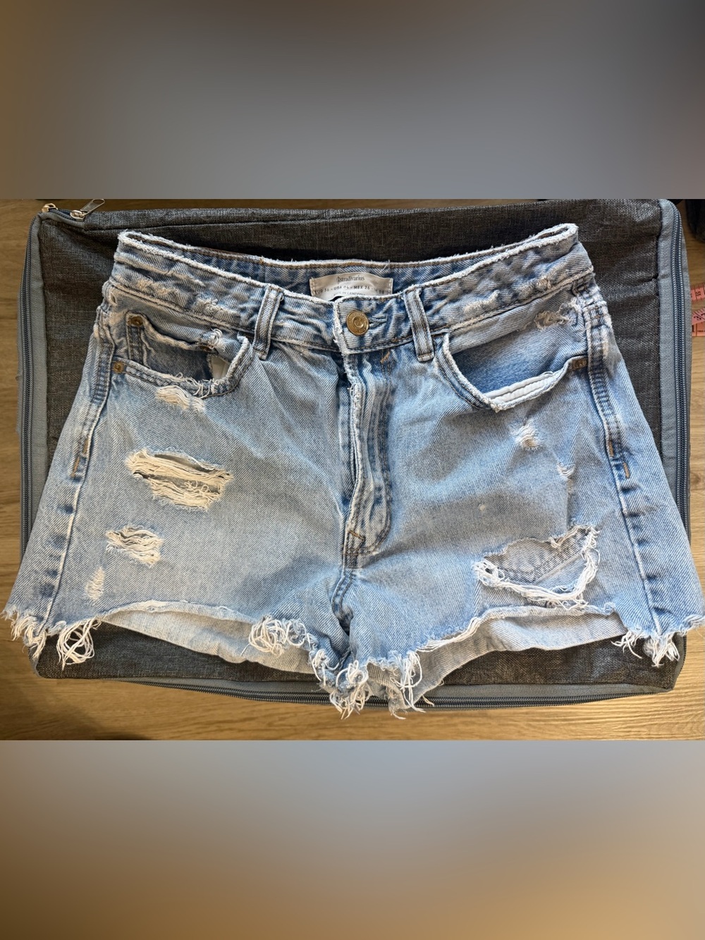 Stradivarius Light Blue Distressed Denim Women’s Shorts